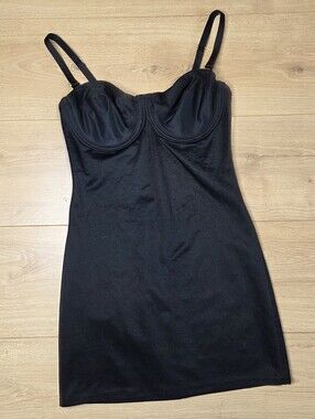 Vintage Nancy Ganz Bodyslimmers Black Shapewear 34B Y2K